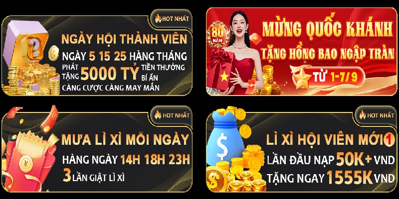 Nhà cái tung ra đa dạng chương trình khuyến mãi hấp dẫn